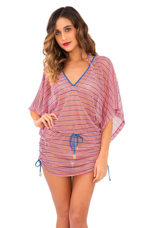 Luli Fama American Dream Cabana V-neck Dress